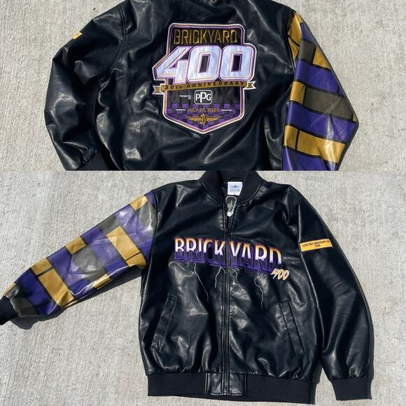 Indy Brickyard 400 Vegan Leather Jacket 30th Anniversary Throwback - Picture 1 of 15
